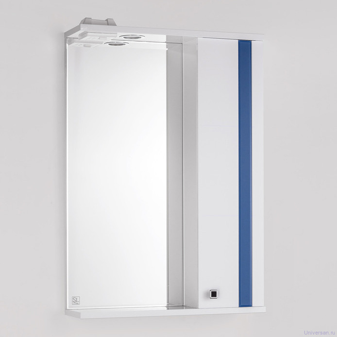 Зеркало-шкаф Style Line Флокс 55/С синее стекло 
