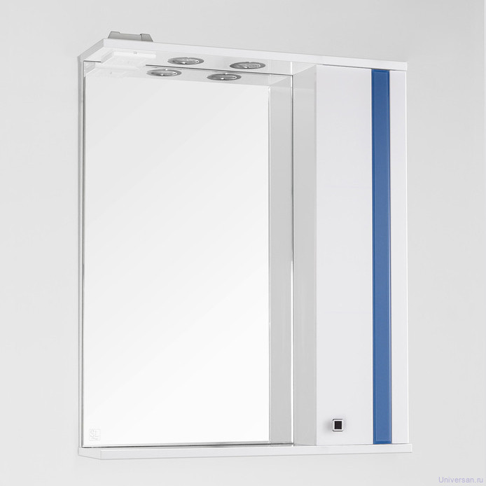 Зеркало-шкаф Style Line Флокс 65/С синее стекло 