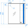 Зеркало-шкаф Style Line Флокс 65/С синее стекло 
