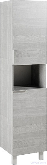 Шкаф-пенал Aqwella Бриг 40 с бельевой корзиной, седой дуб 