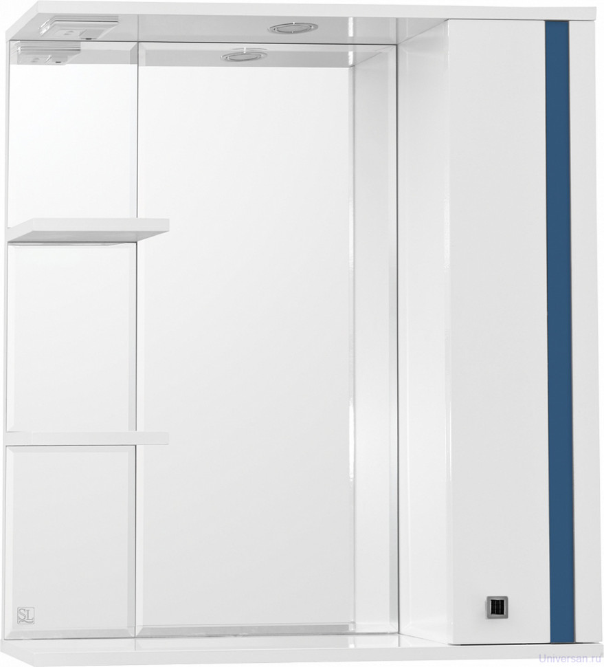 Зеркало-шкаф Style Line Флокс 75/С синее стекло 