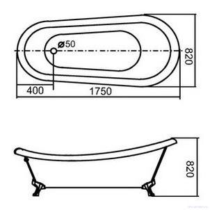 Акриловая ванна Gemy G9030-C фурнитура хром 