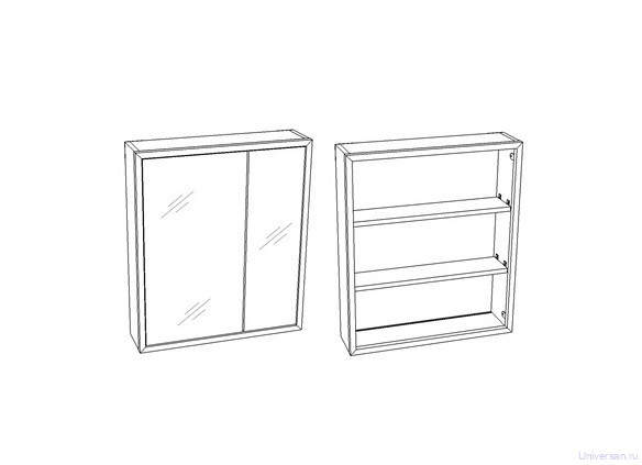 Зеркало-шкаф Corozo Айрон 60 серый/арт 