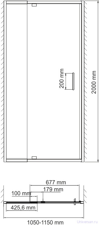 Душевая дверь в нишу WasserKRAFT Berkel 48P13 110 см 
