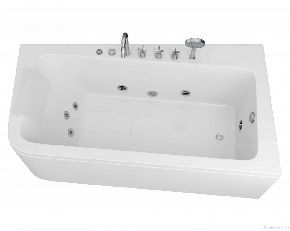 Акриловая ванна Grossman GR-17095-1R 170x95 с гидромассажем, правая 