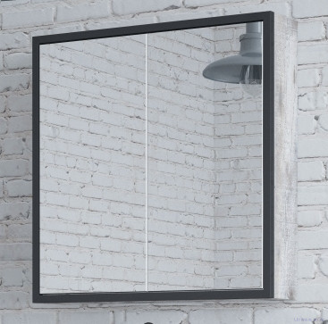 Зеркало-шкаф Corozo Айрон 70 черный/антик 