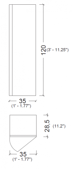 Пенал 120*35*285 см Armadi Art Vallessi 836-A matt 