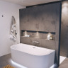 Акриловая ванна Riho Desire Back2wall BD07005S1WI1170 180х84 белая глянцевая Sparkle System с LED 