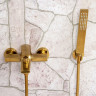Смеситель WasserKRAFT Aisch 5501 для ванны с душем, золото матовое 