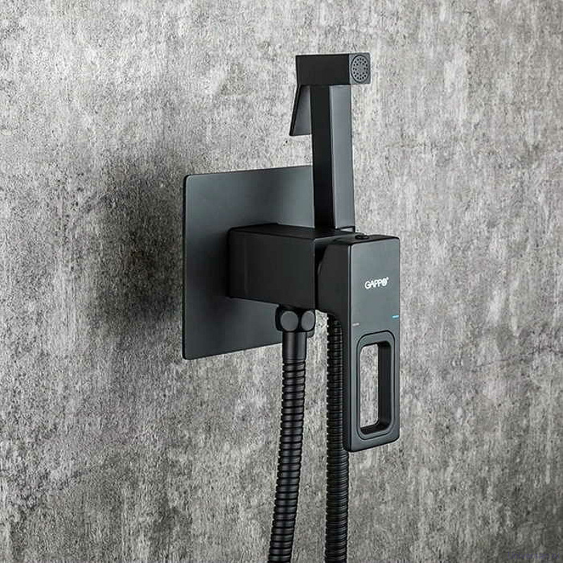 Гигиенический душ со смесителем Gappo G17-6 G7217-6 Черный матовый 