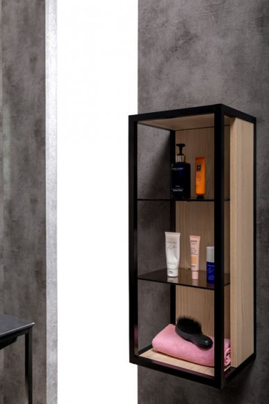 Пенал Armadi Art Loft низкий light wood полки стекло 895-L 