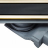 Душевой лоток Pestan Confluo Premium Gold Black Glass Line 300 черное стекло/позолоченная сталь 