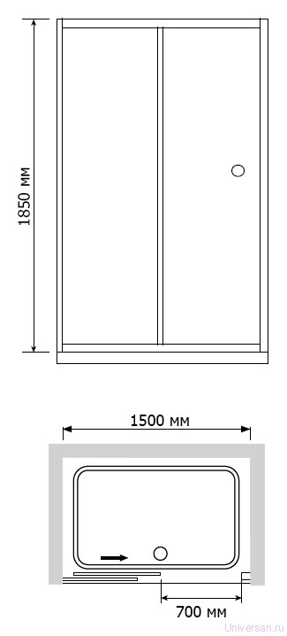 Душевая дверь в нишу RGW Classic CL-12 (1460-1510)x1850 стекло чистое 