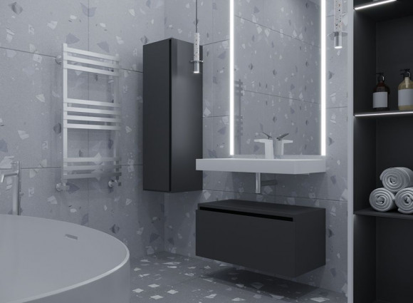 Ящик под столешницу 80 см АНТРАЦИТ глянец Armadi Art Vallessi UNO-S 897-080-A glossy 