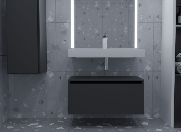 Ящик под столешницу 80 см АНТРАЦИТ матовый Armadi Art Vallessi UNO-S 897-080-A mat 