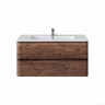 Мебель для ванной Vincea Alba 1000 подвесная, 2 ящика, R.Wood (белая раковина) 
