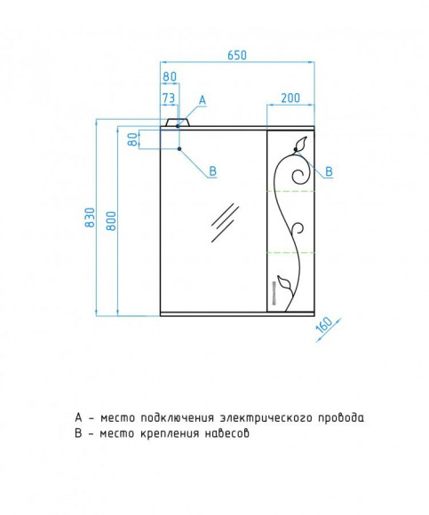 Зеркало-шкаф Style Line Панда 65/С, Фьюжн 