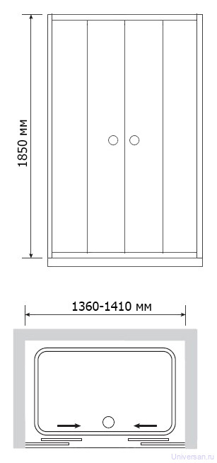 Душевая дверь в нишу RGW Classic CL-10 (1360-1410)x1850 стекло чистое 
