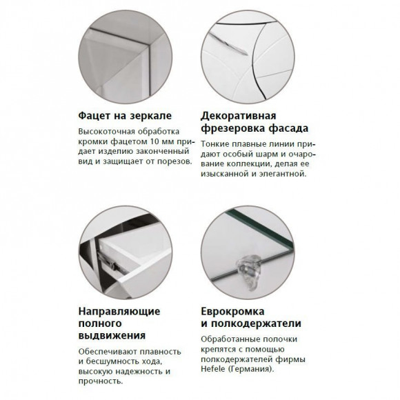 Зеркальный шкаф Style Line Амелия 75 со светом 