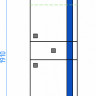 Шкаф-пенал Style Line Флокс 36 синее стекло 