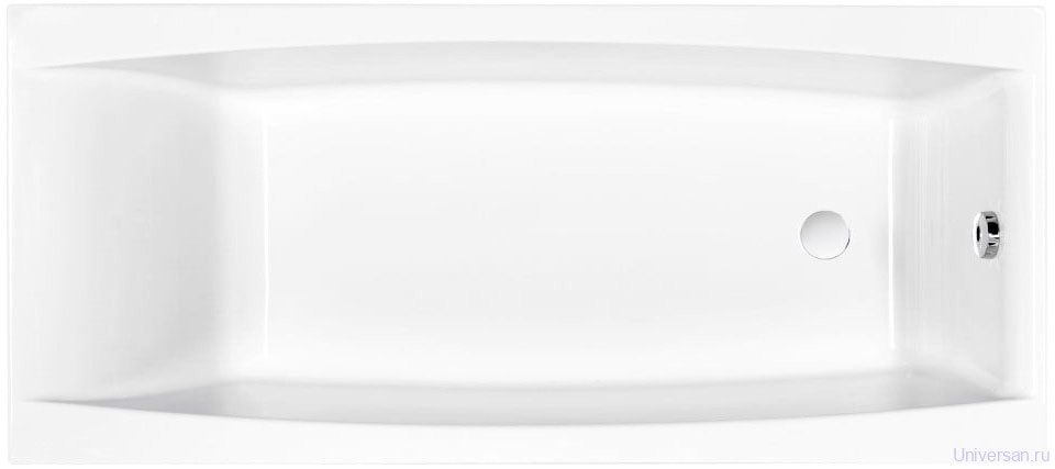 Акриловая ванна Cersanit Virgo 170 см ультра белая + слив-перелив 