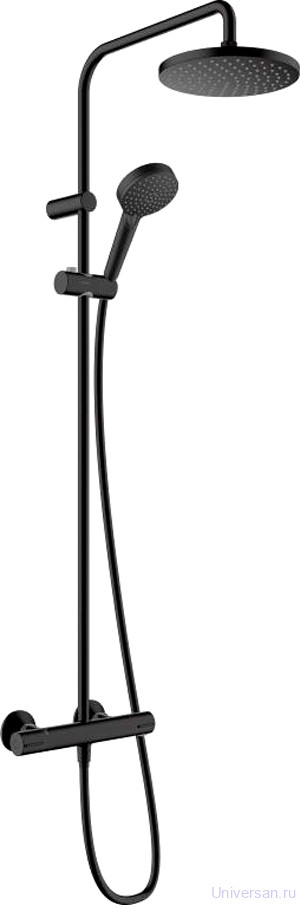 Душевая стойка Hansgrohe Vernis Blend 26276670 Showerpipe 200 1jet с термостатом, черный 
