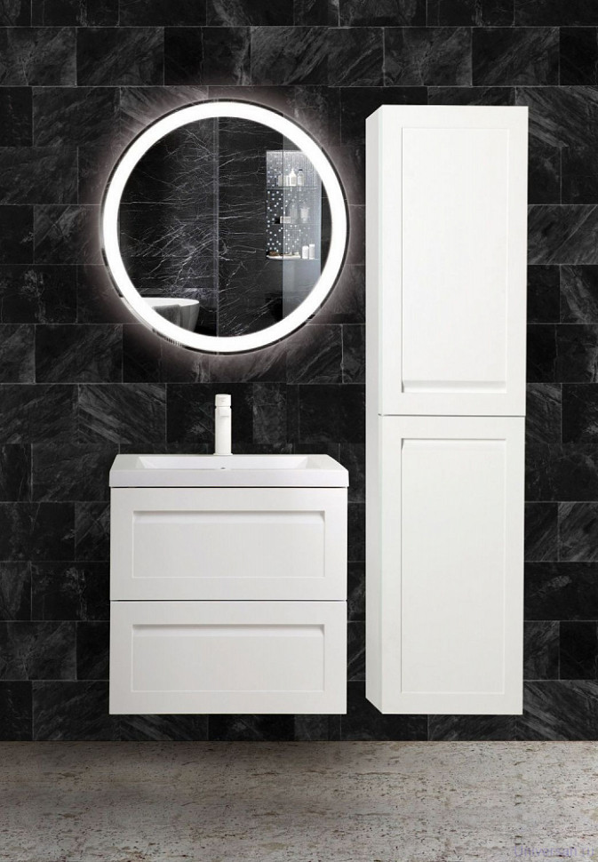 Шкаф-пенал Art&Max AM-Platino-1500-2A-SO-BM белый матовый, с двумя дверцами 