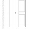 Шкаф-пенал Art&Max AM-Platino-1500-2A-SO-GM серый матовый, с двумя дверцами 