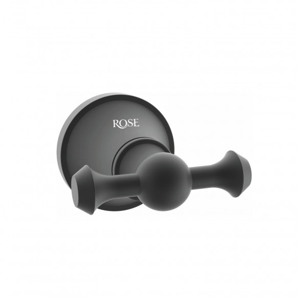 Крючок для ванной комнаты двойной Rose RG1921H, черный 