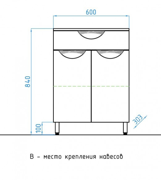Комод Style Line Жасмин 60 (1 ящик) 