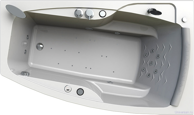 Акриловая ванна Radomir Аризона Лечебный Chrome 170x100 правая с фронтальной панелью 
