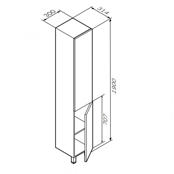 M90CSR0306GM GEM, шкаф-колонна, напольный, правый, 30 см, двери, push-to-open, графит матовый M90CSR0306GM GEM, шкаф-колонна, напольный, правый, 30 см, двери, push-to-open, графит матовый