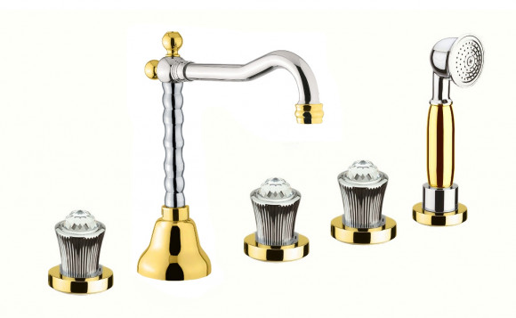 Смеситель на борт ванны Fiore VENERE SKY (SWAROVSKI®) 13CO0607, хром/золото Смеситель на борт ванны Fiore VENERE SKY (SWAROVSKI®) 13CO0607, хром/золото