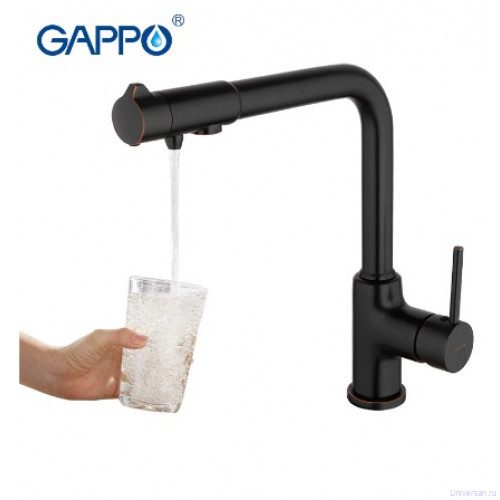Смеситель для кухонной мойки Gappo G4390-10 черный 