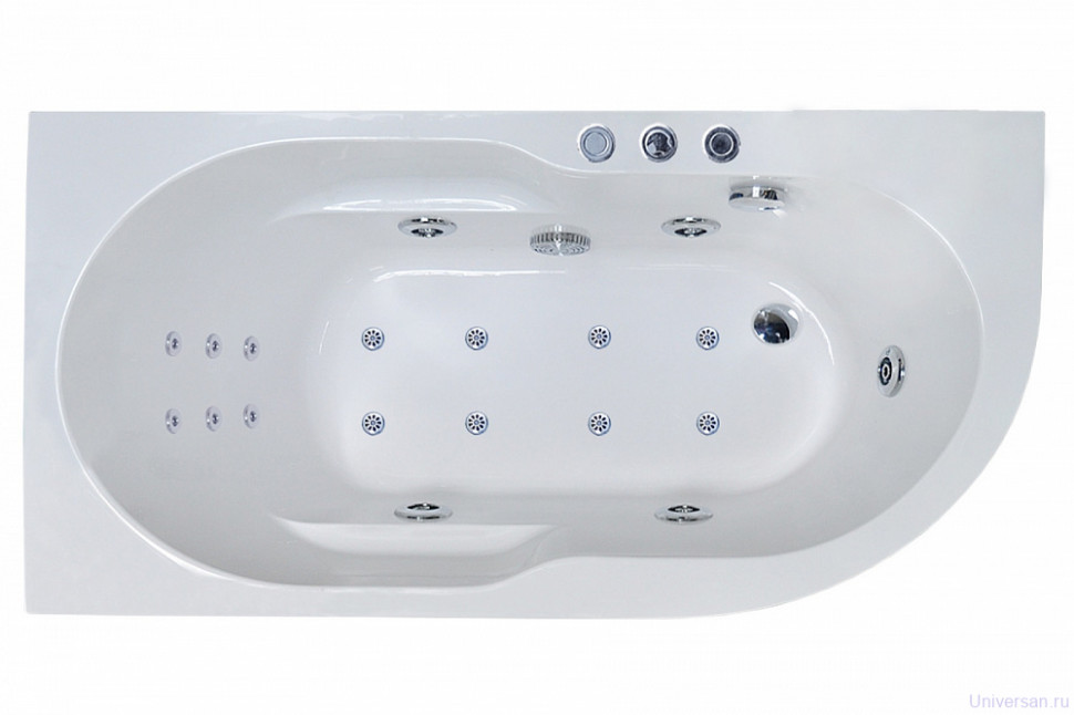 Акриловая ванна Royal Bath AZUR DE LUXE 140x80x60L с гидромассажем 