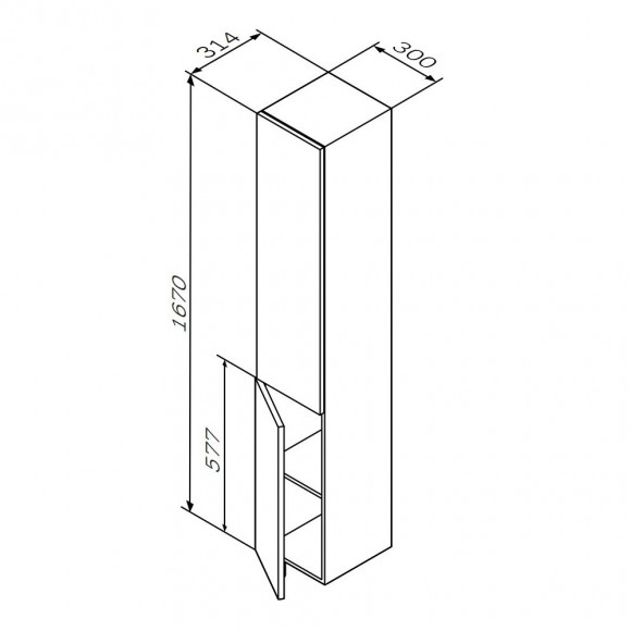 M90CHR0306BM GEM, шкаф-колонна, подвесной, правый, 30 см, двери, push-to-open, цвет: черный матовый M90CHR0306BM GEM, шкаф-колонна, подвесной, правый, 30 см, двери, push-to-open, цвет: черный матовый