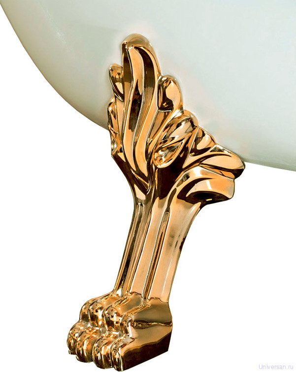Ванна из искусственного камня Astra-Form Роксбург ножки золото, белая 
