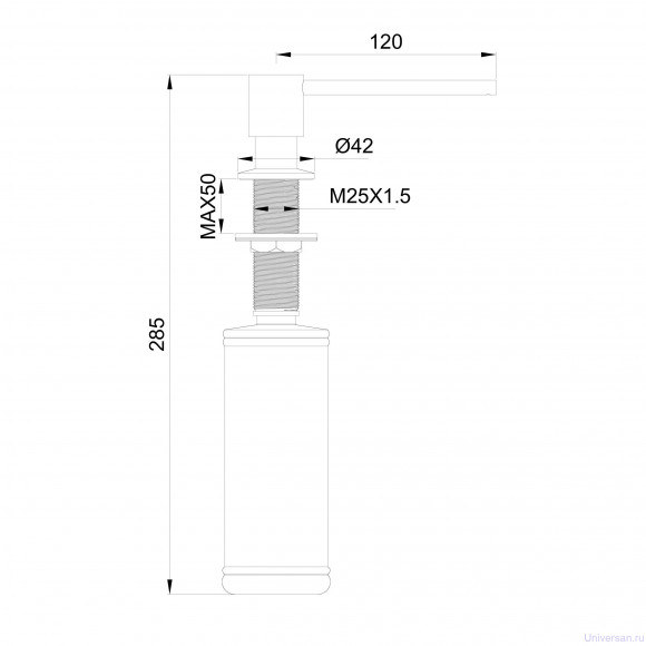 Дозатор мыла WONZON & WOGHAND, Белый матовый (WW-88SD02-MW) 