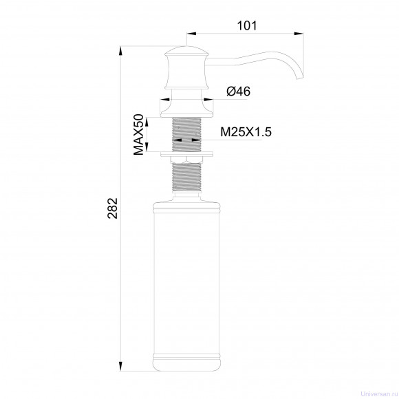 Дозатор мыла WONZON & WOGHAND, Белый матовый (WW-88SD03-MW) 