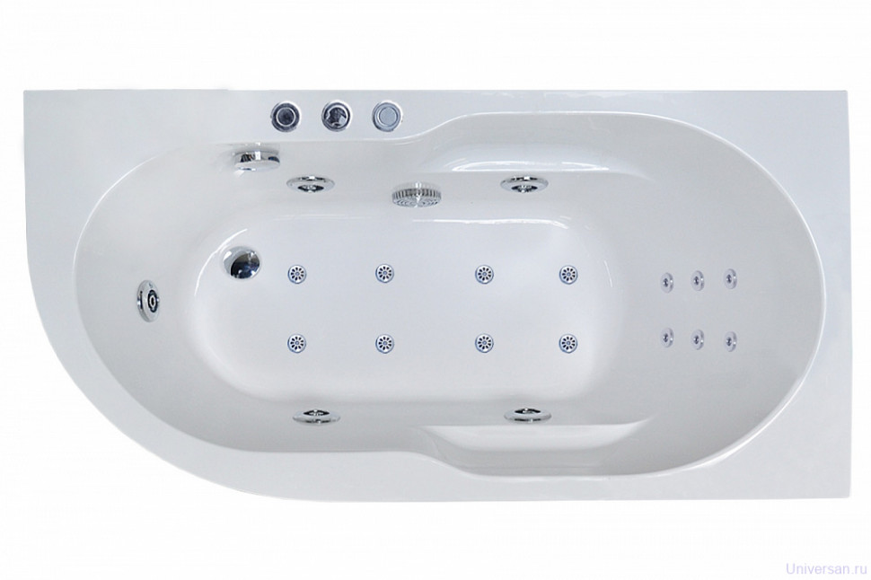 Акриловая ванна Royal Bath AZUR DE LUXE 140x80x60R с гидромассажем 