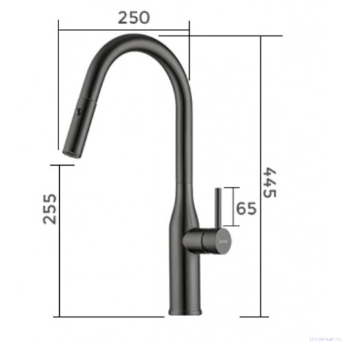 Смеситель для кухонной мойки Gappo G4398-41 оружейная сталь 