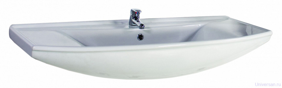 Тумба с раковиной ASB-Mebel Модена 105 белая с серебряной патиной 