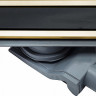 Душевой лоток Pestan Confluo Premium Gold Black Glass Line 650 черное стекло/позолоченная сталь 