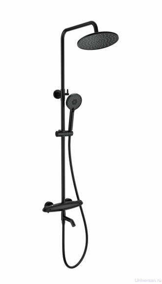 Душевая система с термостатом WONZON & WOGHAND, Черный матовый (WW-B3031-A1-MB) 