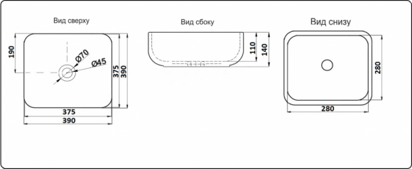 Умывальник CeramaLux D1303H004 