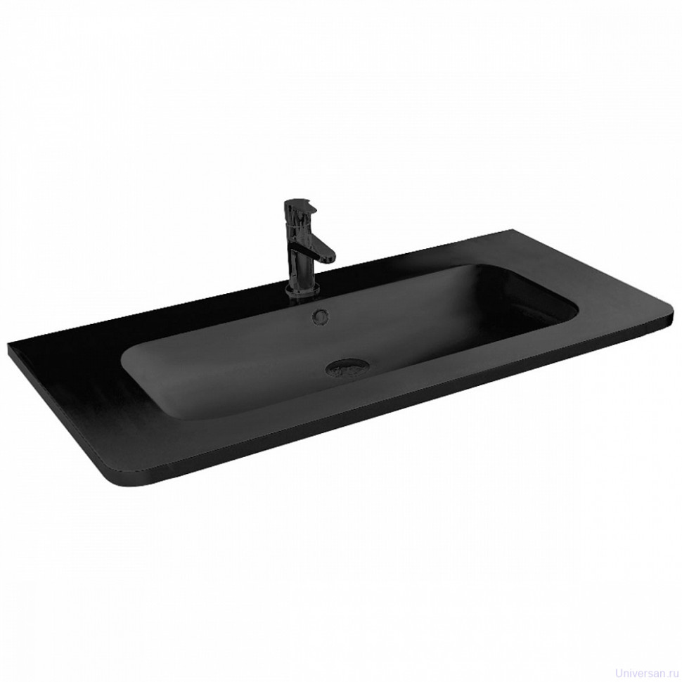 Мебель для ванной Vincea Alba 1000 подвесная, 2 ящика, Stone (черная раковина) 