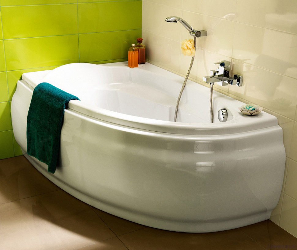 Акриловая ванна Cersanit Joanna 160 L ультра белый + слив-перелив 