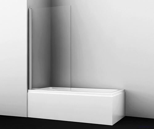 Шторка на ванну WasserKRAFT Berkel 48P01-80 WHITE, стекло, одностворчатая, белая 