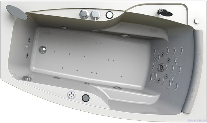 Акриловая ванна Radomir Аризона Спортивный Chrome 170x100 правая с фронтально-торцевой панелью 