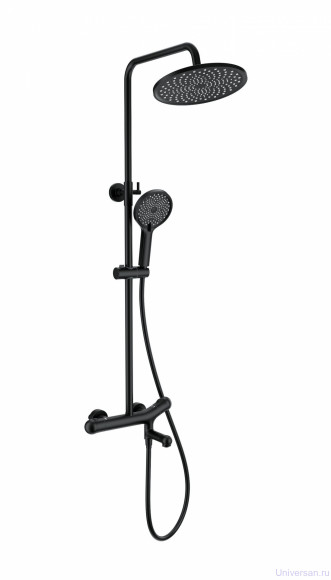 Душевая система с термостатом WONZON & WOGHAND, Черный матовый (WW-B3057-A-MB) 